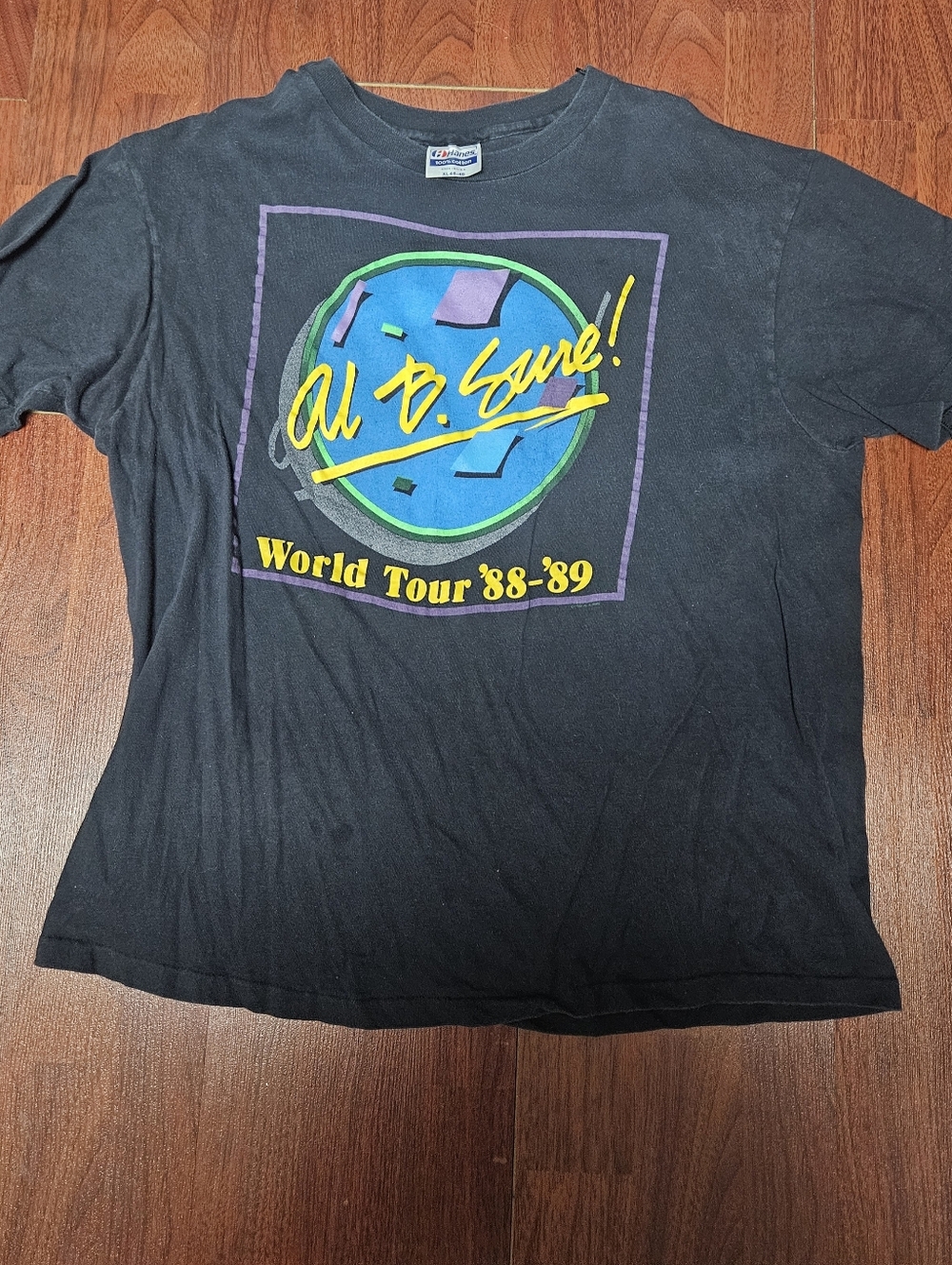 Al B. Sure! World Tour '88-'89 Graphic Tee - Black with Neon Logo
